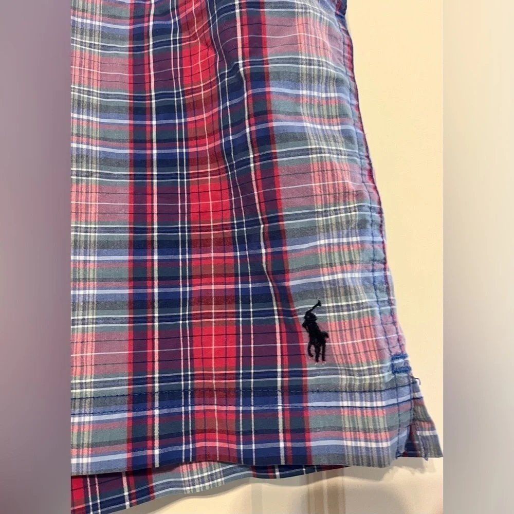 Polo Sport Ralph Lauren Swim Shorts Trunks Men’s Large Plaid Blue Mul…